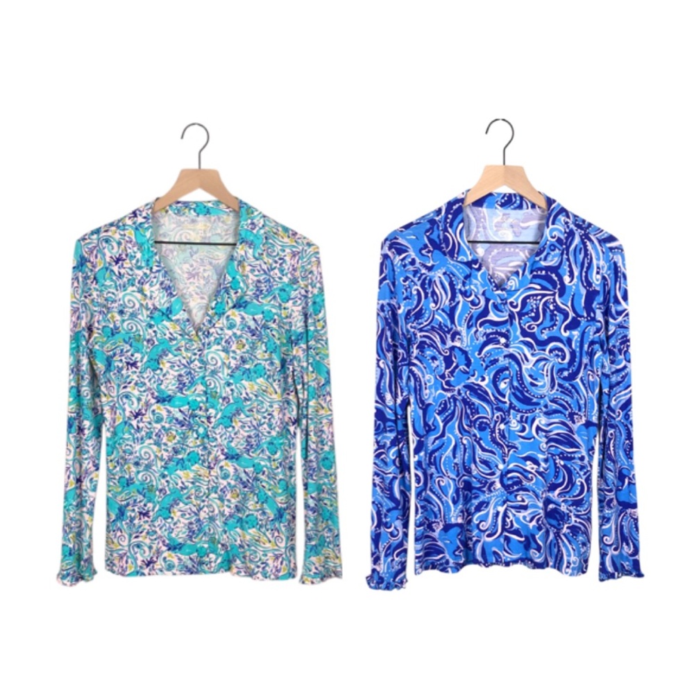 Lily Pulitzer Pajama Tops Button Up Small